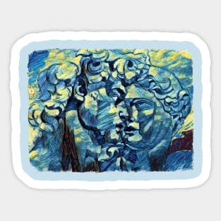David of Michelangelo Van Gogh Style Sticker